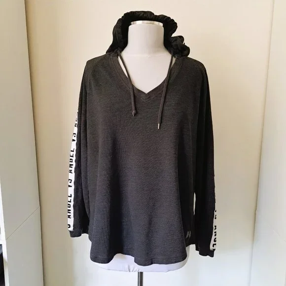 Victoria Secret Hoodie Logo Angel vs Angel Gray Long Sleeve Size L - Picture 2 of 10